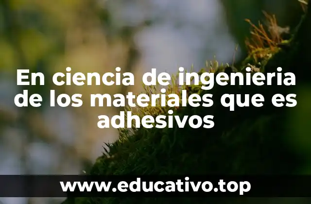 En ciencia de ingenieria de los materiales que es adhesivos
