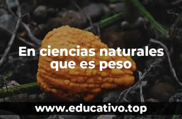 En ciencias naturales que es peso