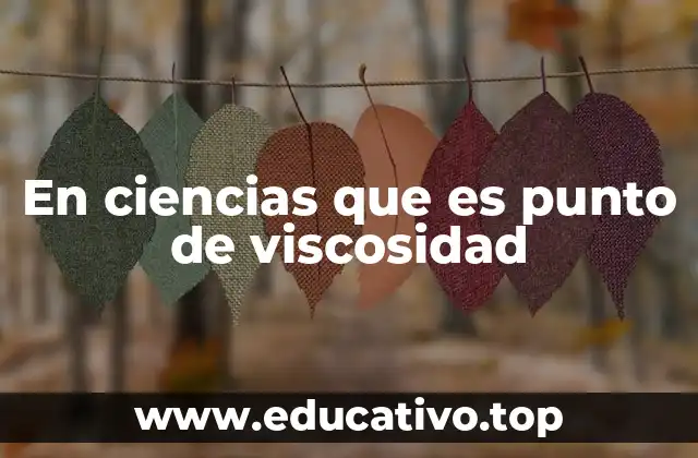 En ciencias que es punto de viscosidad