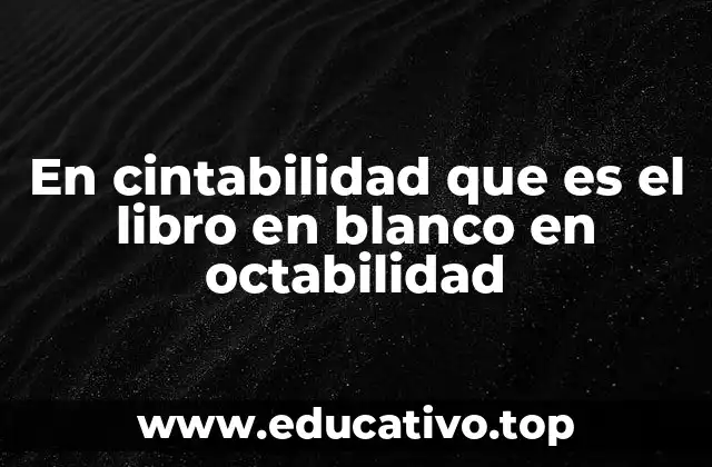 En cintabilidad que es el libro en blanco en octabilidad