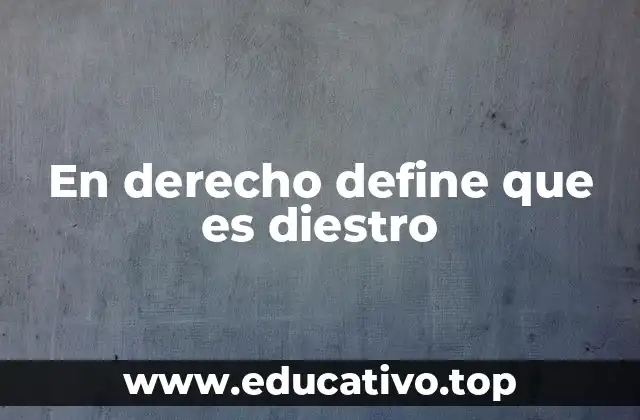 En derecho define que es diestro
