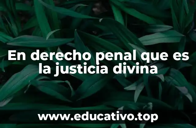 En derecho penal que es la justicia divina