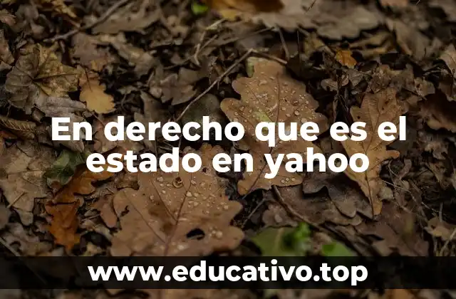 En derecho que es el estado en yahoo