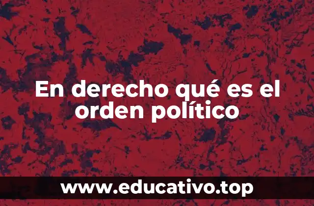 En derecho qué es el orden político