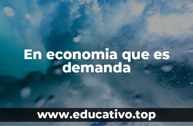 En economia que es demanda