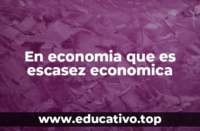 En economia que es escasez economica