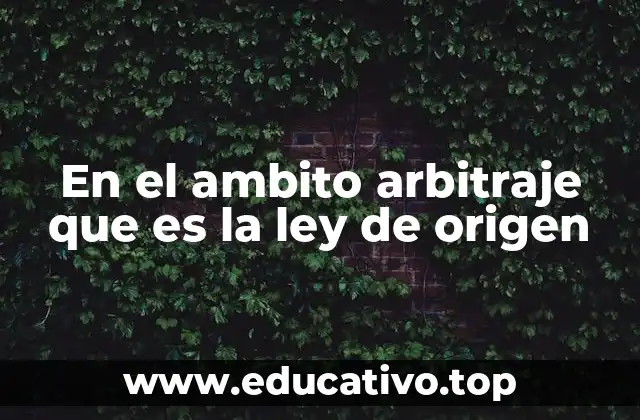 En el ambito arbitraje que es la ley de origen