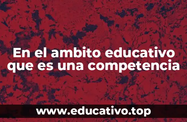 En el ambito educativo que es una competencia