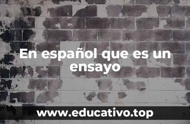 En español que es un ensayo