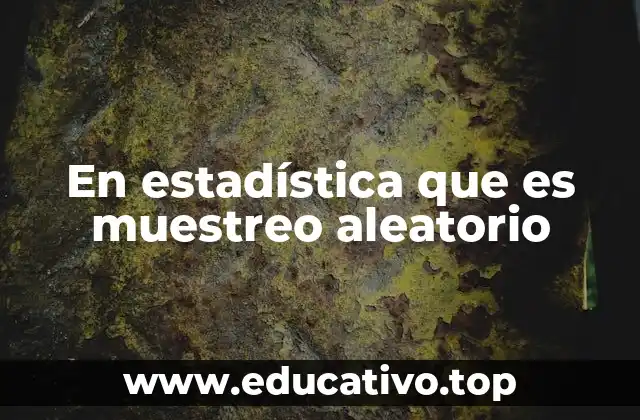 En estadística que es muestreo aleatorio