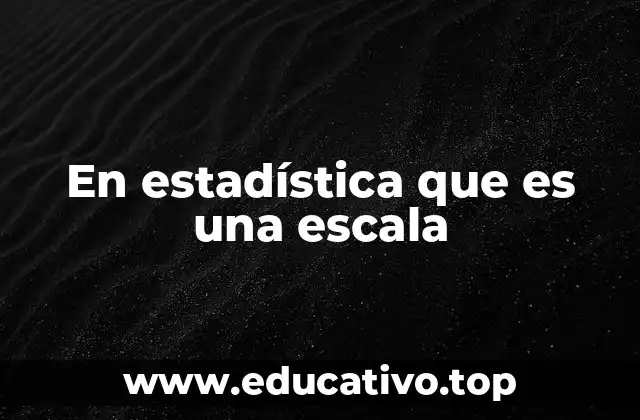 En estadística que es una escala