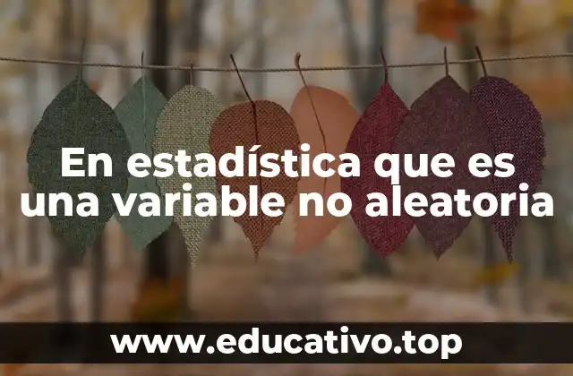 En estadística que es una variable no aleatoria