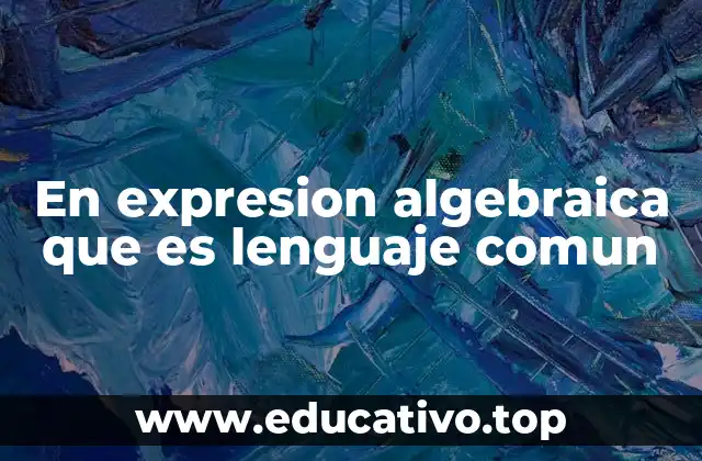 En expresion algebraica que es lenguaje comun