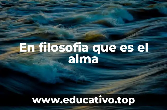 En filosofia que es el alma