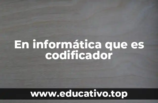 En informática que es codificador