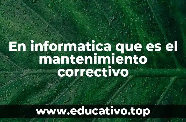 En informatica que es el mantenimiento correctivo