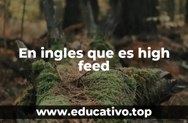 En ingles que es high feed