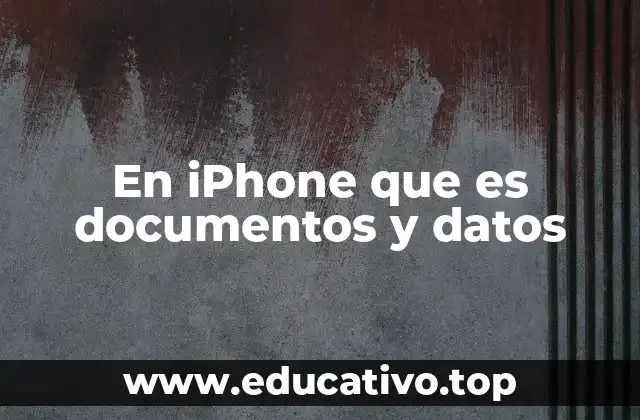 En iPhone que es documentos y datos