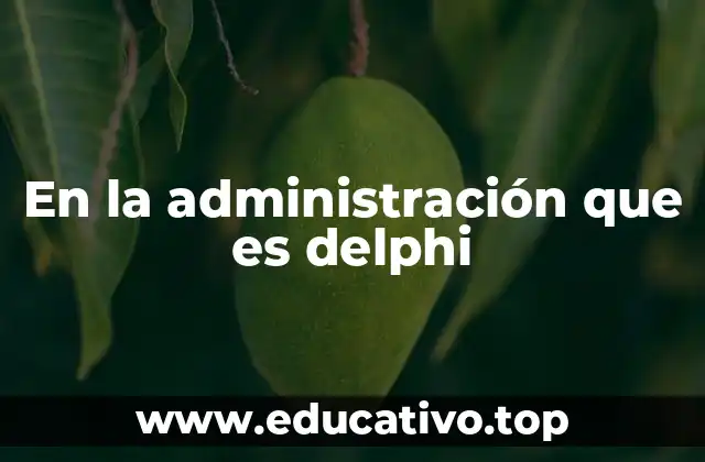 En la administración que es delphi