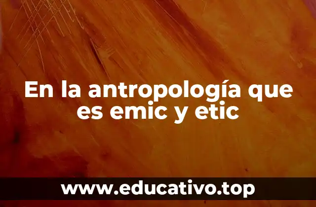 En la antropología que es emic y etic