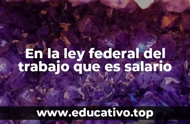 En la ley federal del trabajo que es salario