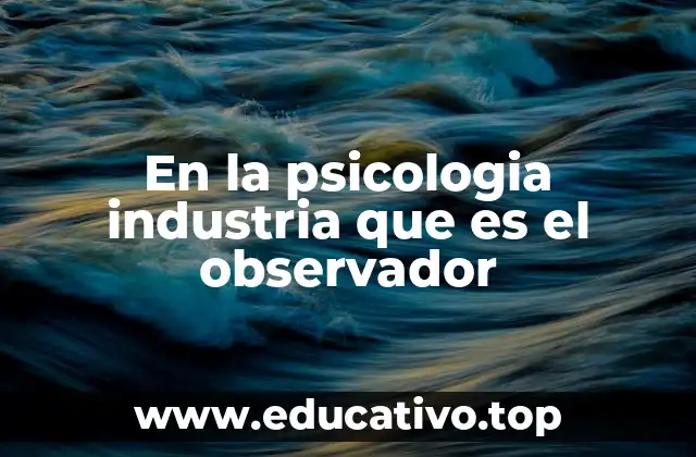 En la psicologia industria que es el observador