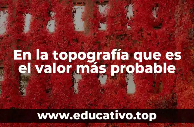 En la topografía que es el valor más probable