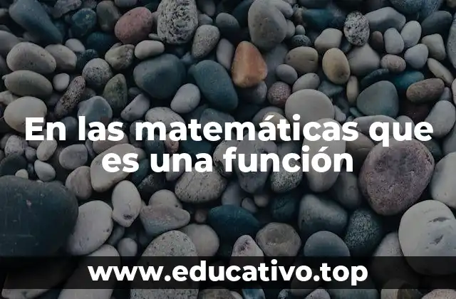 En las matemáticas que es una función