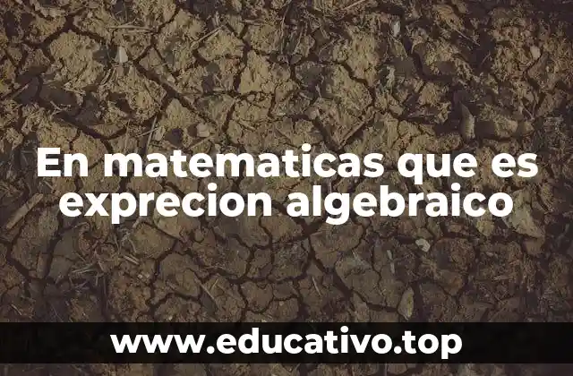 En matematicas que es exprecion algebraico