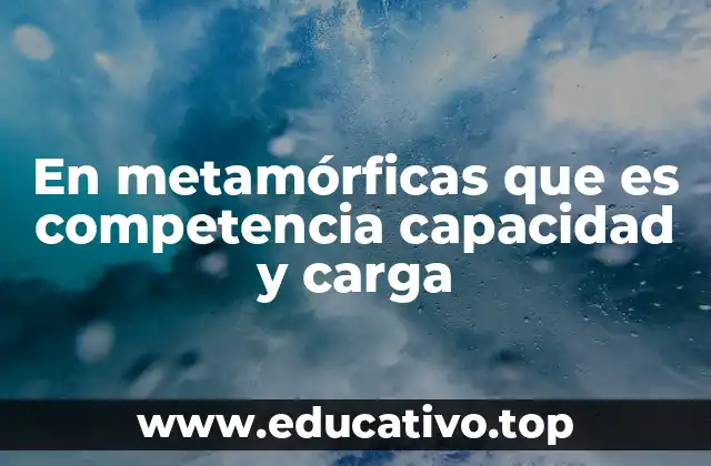 En metamórficas que es competencia capacidad y carga