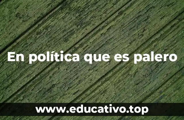 En política que es palero