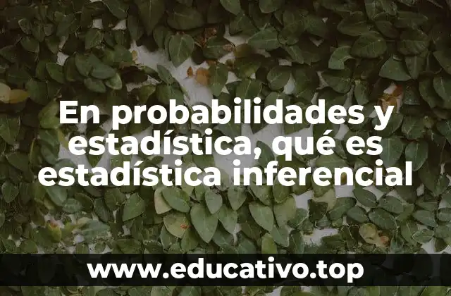 En probabilidades y estadística, qué es estadística inferencial