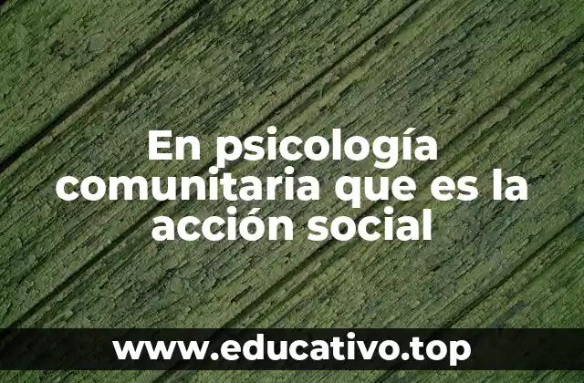 En psicología comunitaria que es la acción social