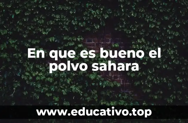 En que es bueno el polvo sahara