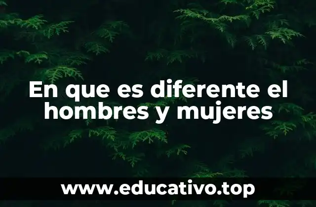 En que es diferente el hombres y mujeres