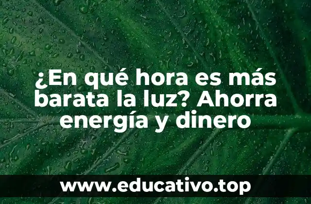 ¿En qué hora es más barata la luz? Ahorra energía y dinero