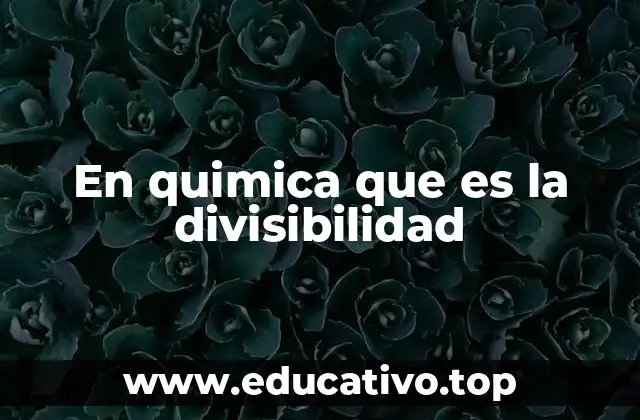 En quimica que es la divisibilidad