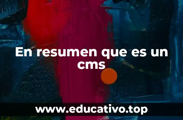 En resumen que es un cms