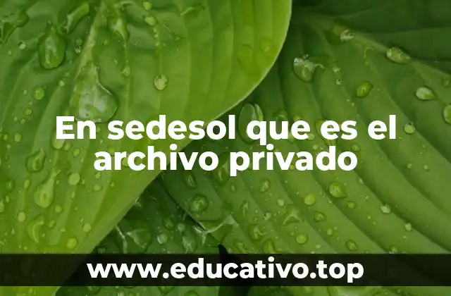 En sedesol que es el archivo privado