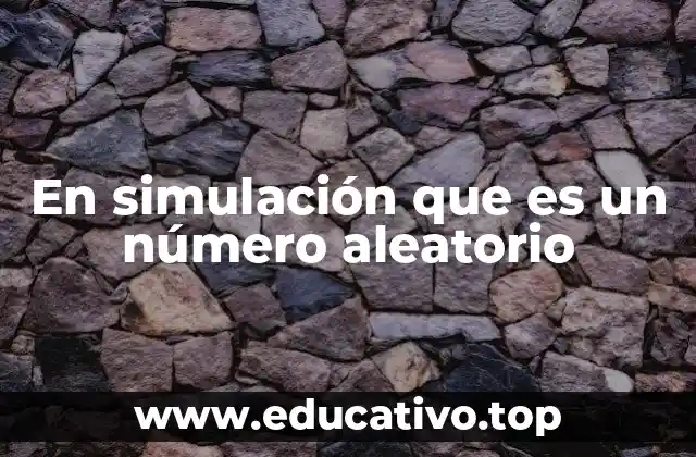 En simulación que es un número aleatorio