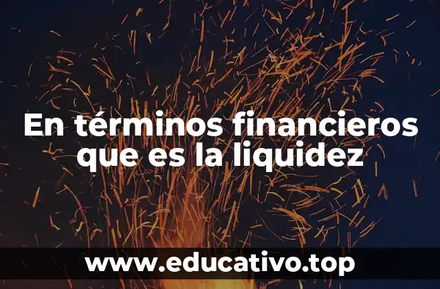 En términos financieros que es la liquidez