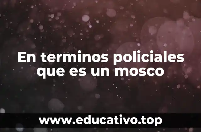 En terminos policiales que es un mosco