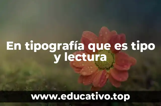 En tipografía que es tipo y lectura