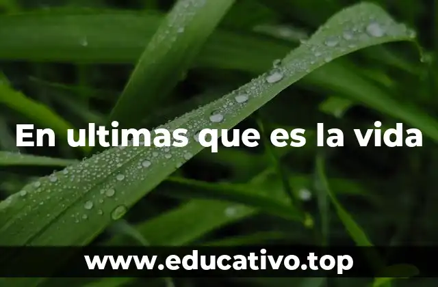 En ultimas que es la vida