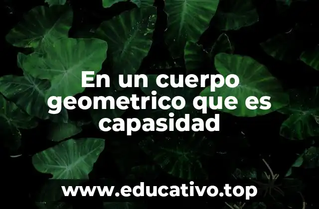 En un cuerpo geometrico que es capasidad