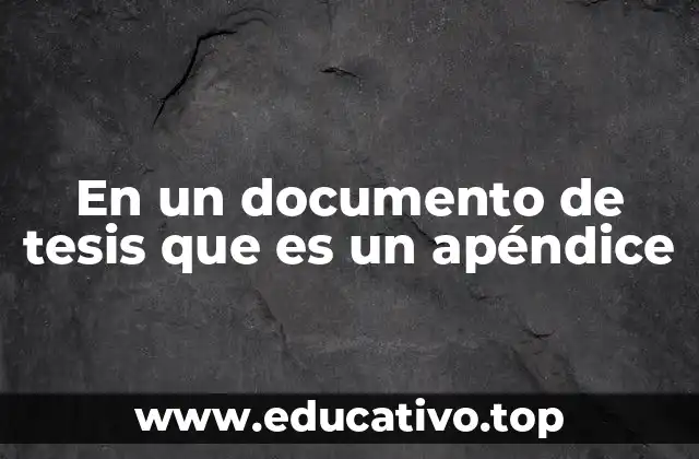 En un documento de tesis que es un apéndice
