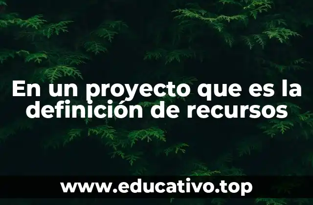 En un proyecto que es la definición de recursos