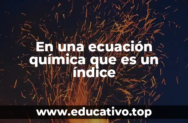 En una ecuación química que es un índice