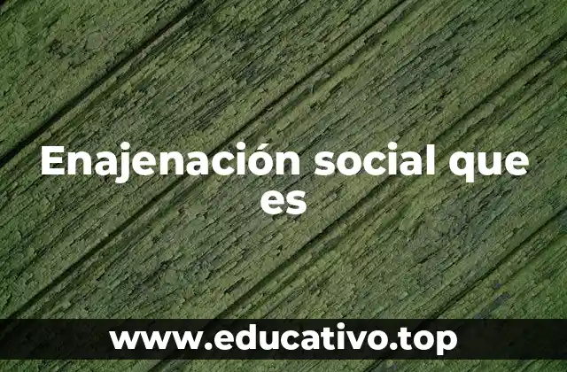 Enajenación social que es