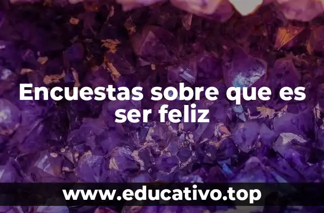 Encuestas sobre que es ser feliz